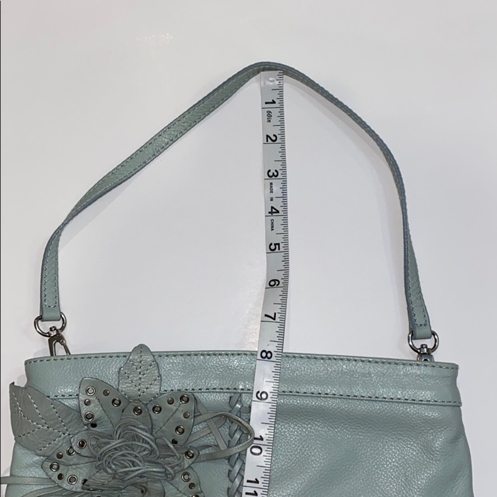 Mini purse teal color with cute flower detail - Picture 11 of 11